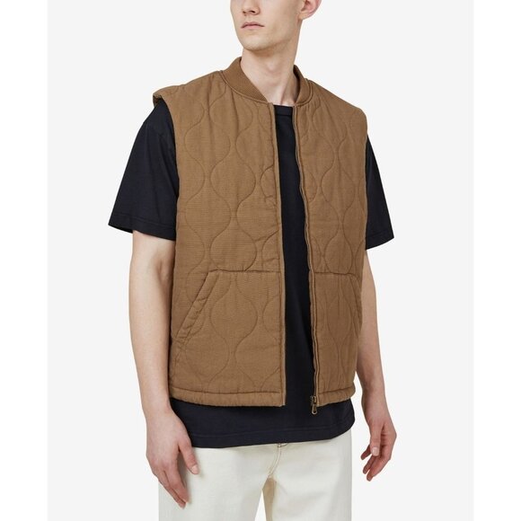 Cotton On Mens Warm Cold Weather Outerwear Vest, Tan, Size M, NWT - Picture 1 of 5